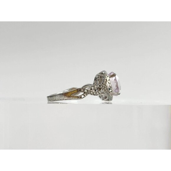 Amethyst & Multi CZ Gemstone 925 Sterling Silver Vintage Ring - sz 10.25 - Picture 8 of 16